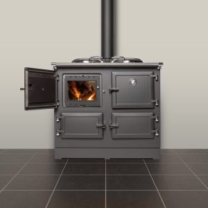 1000 W Anthracite Firebox Door Open